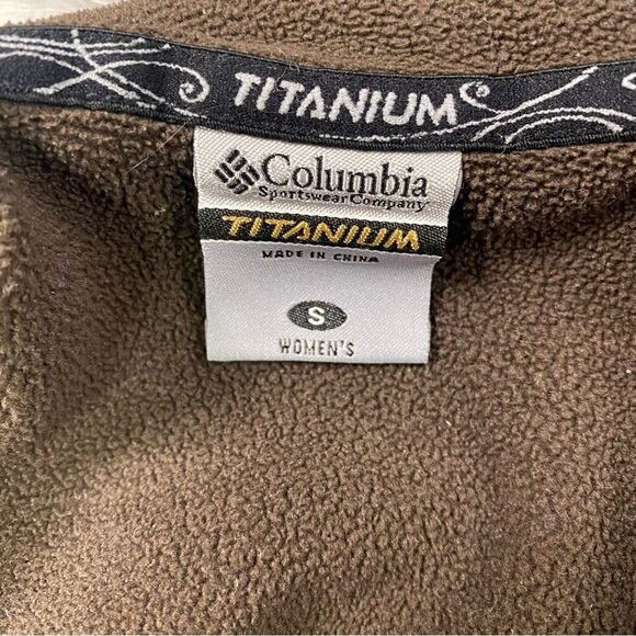 Columbia Titanium Fleece Jacket Womens Size S Small Brown Embroidered Logo - Picture 5 of 12